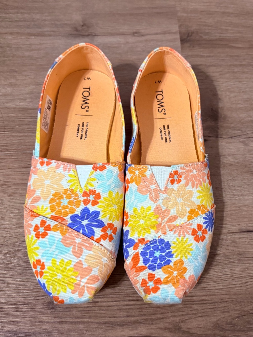 TOMS Women's Floral Canvas Espadrilles in Orange, Blue & Yellow
